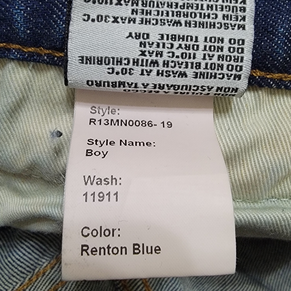 R13 Men Style Boy Renton Blue Jeans - Picture 12 of 14